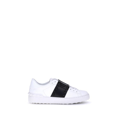 Valentino Garavani Black Calf Leather Bos Taurus Low Top Sneakers
