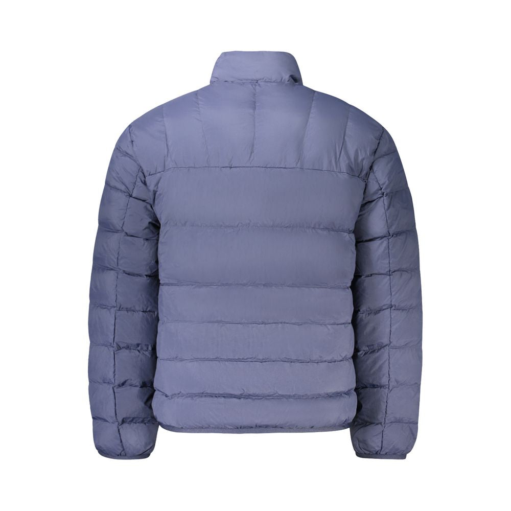Tommy Hilfiger Blue Polyamide Men Jacket with insulation and logo, rear view
