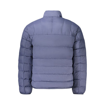Tommy Hilfiger Blue Polyamide Men Jacket with insulation and logo, rear view