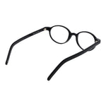 Andy Wolf Black Unisex Glasses Frame in acetate round style with full-rim design, size 48-18-145, shown in black color.