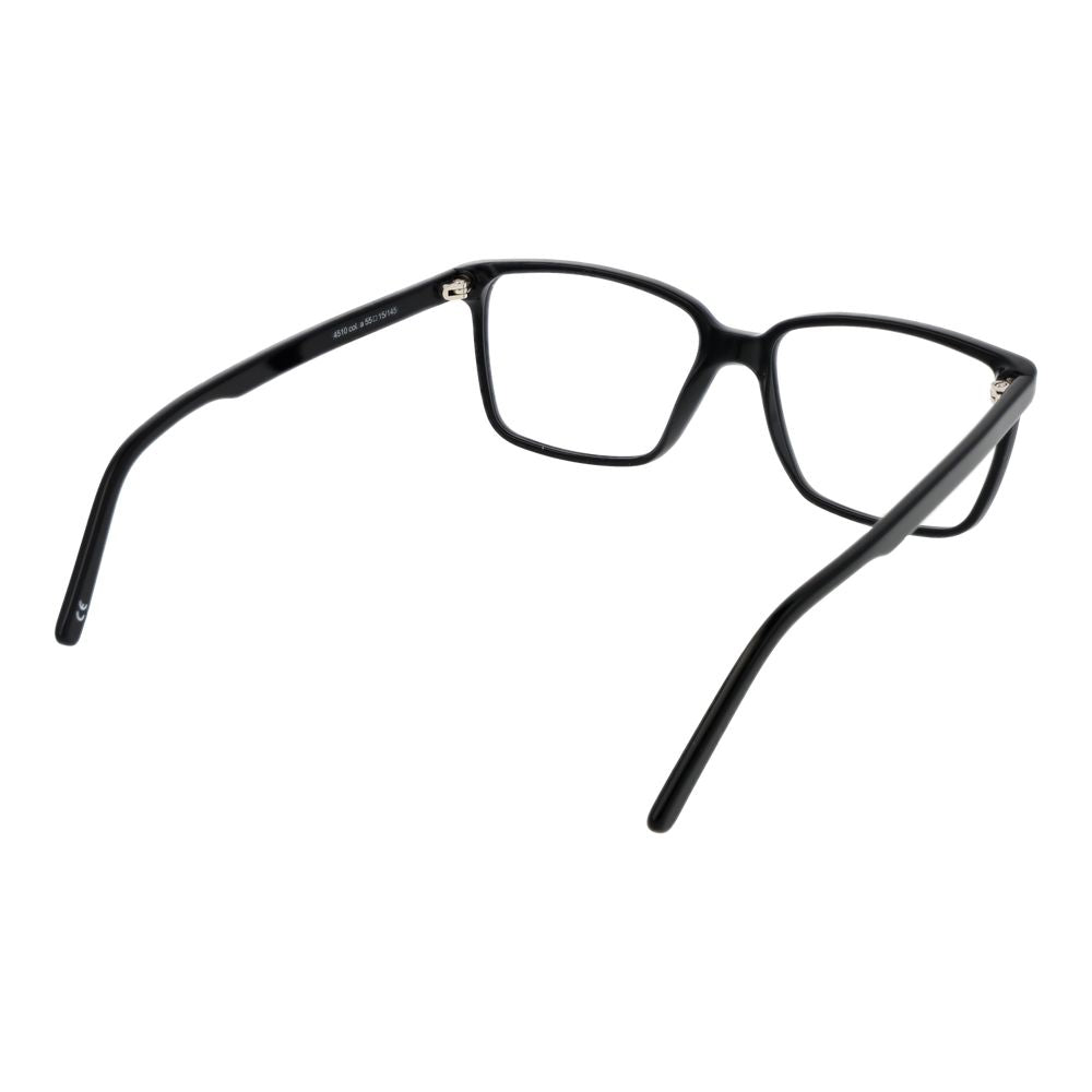 Andy Wolf Black Unisex Glasses Frame, full-rim acetate style with rectangle shape and demo lenses, includes branded case.