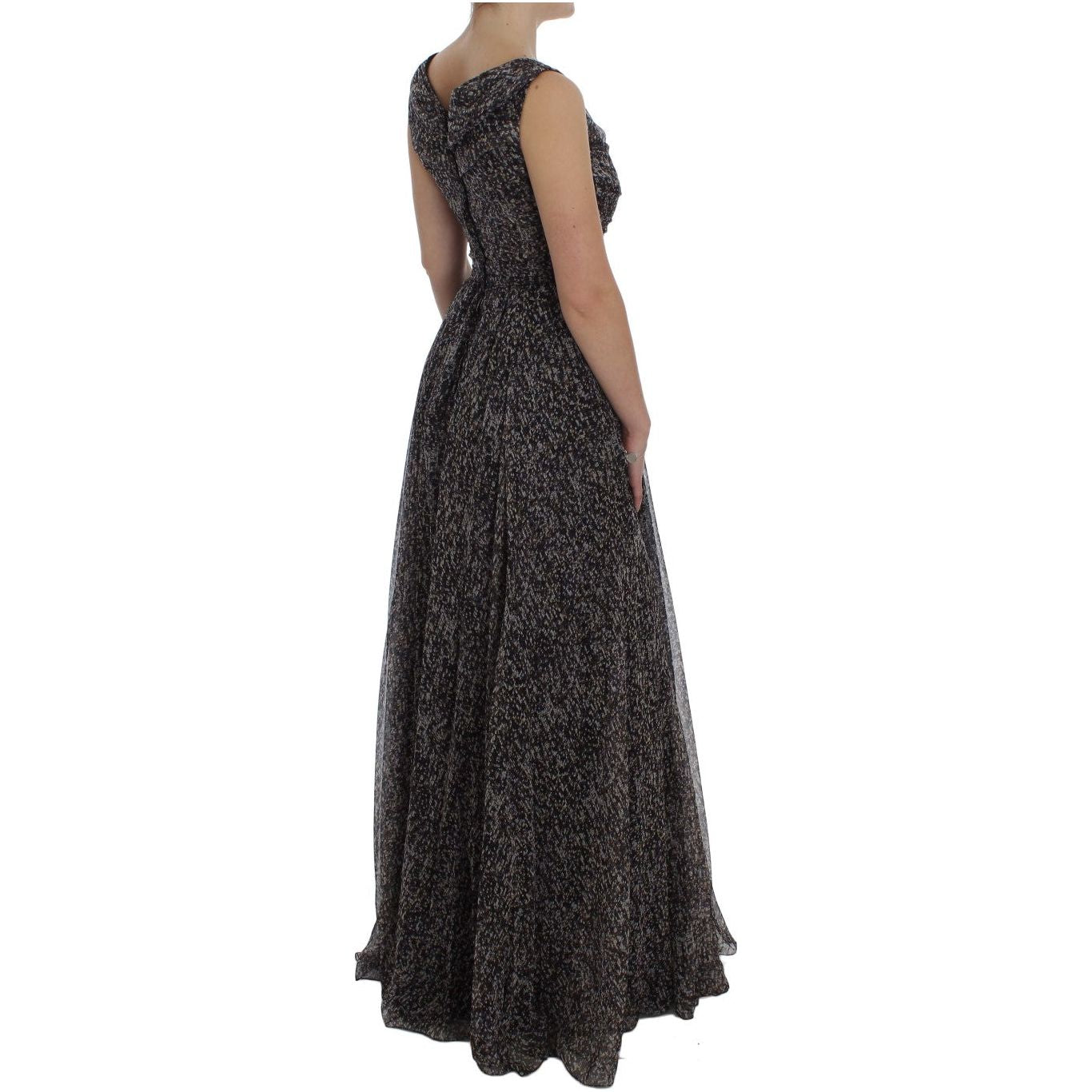 Dolce & Gabbana Dark Silk Shift Gown Full Length Dress