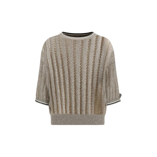 Brunello Cucinelli Openwork knit pattern Sweater with sequins BR-MCO559400CJK08-XXL