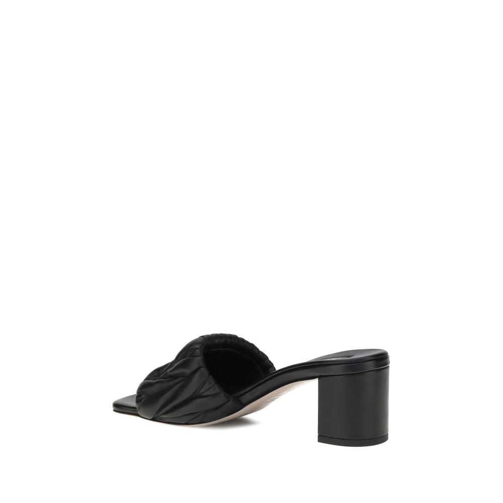Miu Miu Black Lamb Ovis Aries Aries Stiletto Heel Sandals