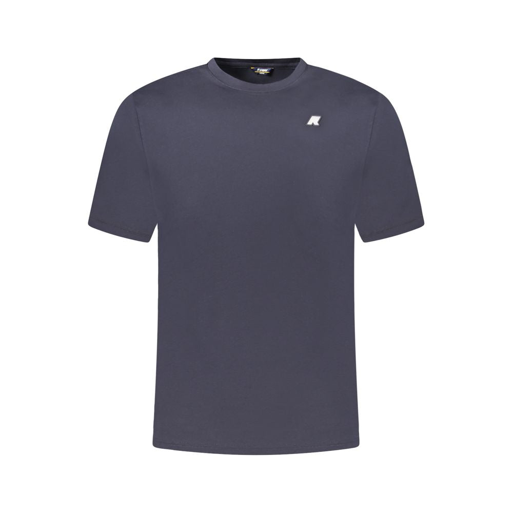 K-WAY Blue Cotton Men T-Shirt with crew neck and logo