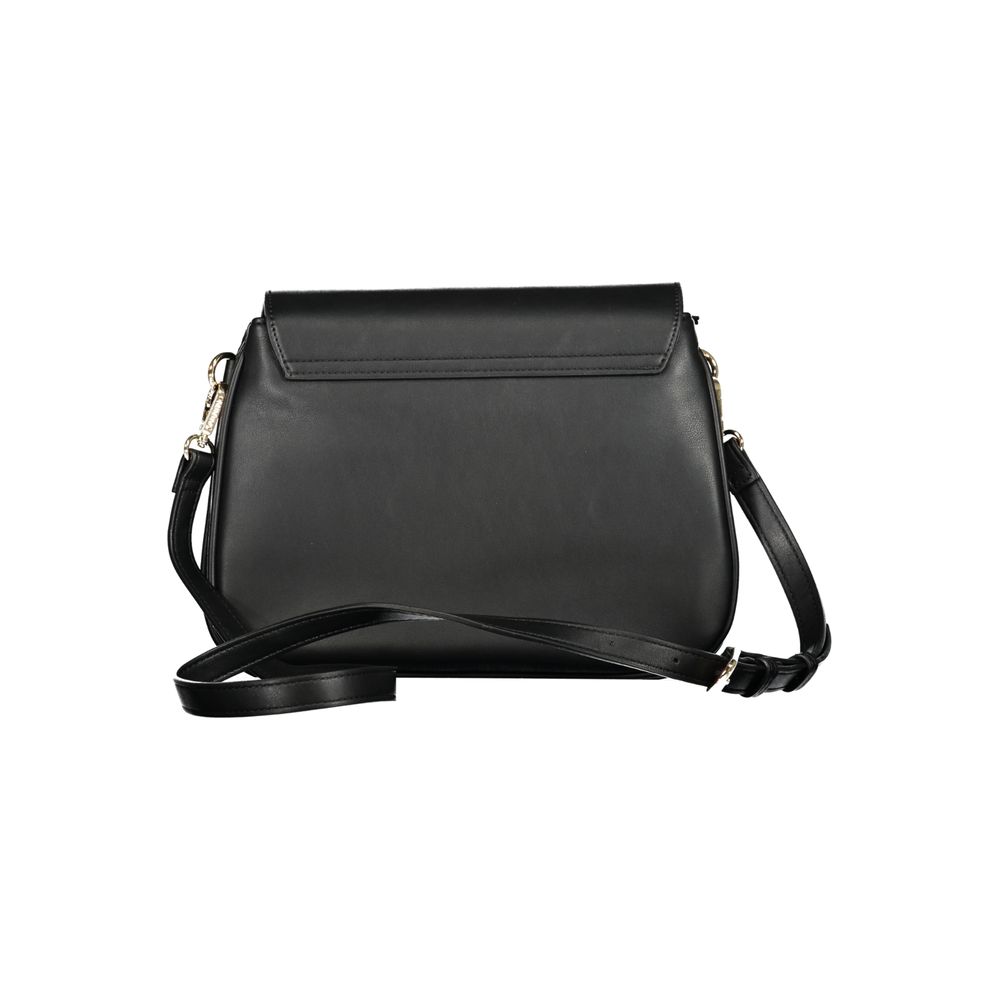 Mario Valentino Black Polyethylene Handbag with adjustable removable strap, 2 compartments, internal pockets, zip closure