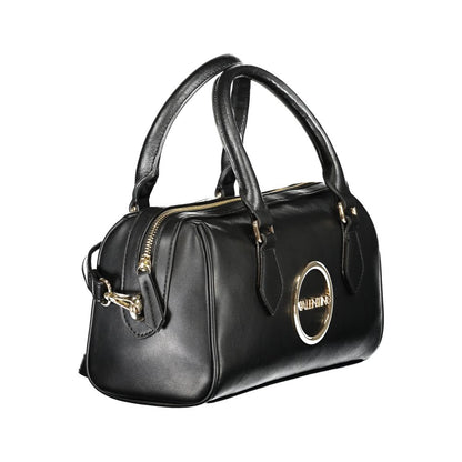 Mario Valentino Black Polyethylene Handbag with handles, adjustable strap, internal pockets, zip closure, and logo detail