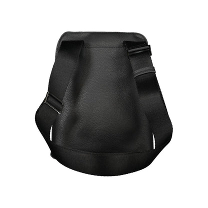 Calvin Klein Black Polyester Shoulder Bag with adjustable strap, external and internal pockets, and zip closure.
