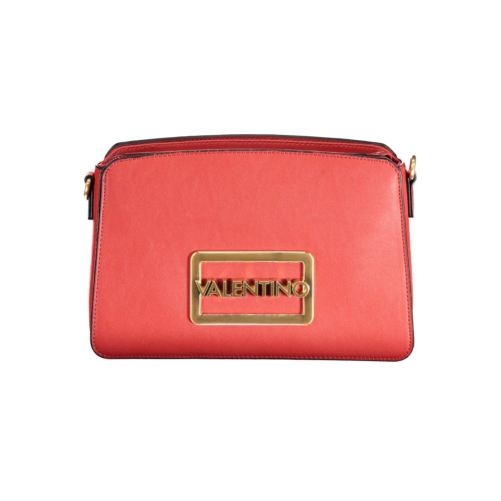 Mario Valentino Red Polyethylene Handbag with logo, removable straps, adjustable design, and internal pocket