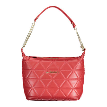 Mario Valentino Red Polyethylene Handbag with chain shoulder handle and zipper closure