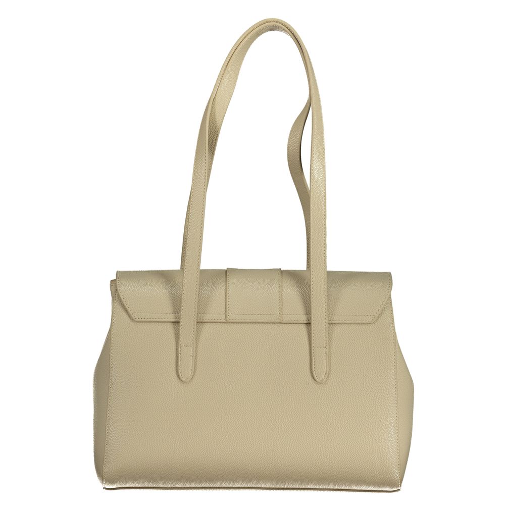 Mario Valentino Beige Polyethylene Handbag with shoulder handles and compartments