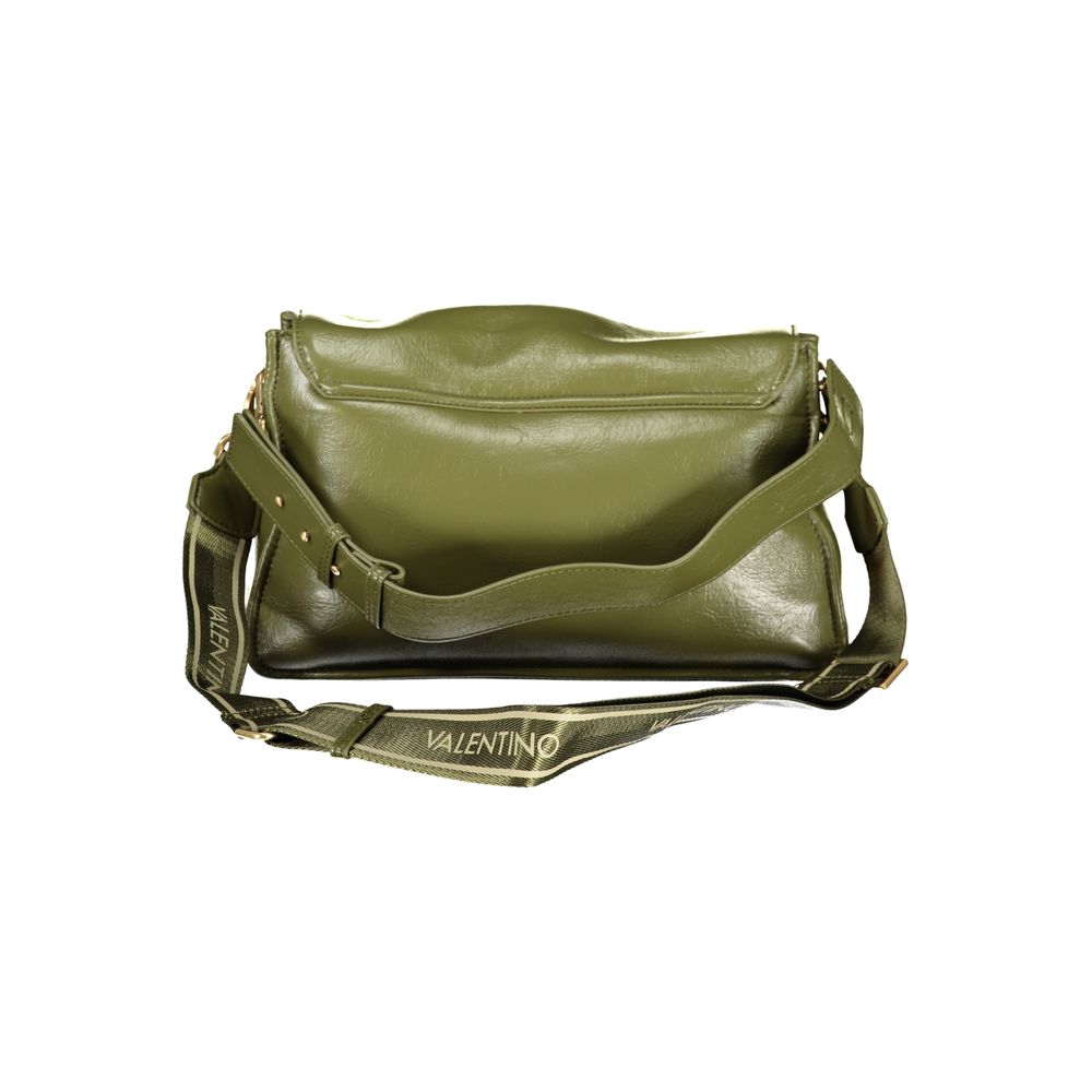 Mario Valentino Green Polyethylene Handbag with removable handle and shoulder strap, featuring multiple compartments and logo.