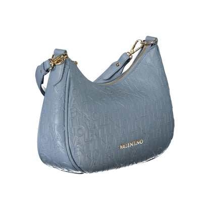Mario Valentino Blue Polyethylene Handbag with removable shoulder strap, adjustable handle, and contrasting details.