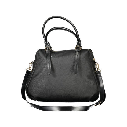 Mario Valentino Black Polyethylene Handbag with adjustable handles and contrasting details