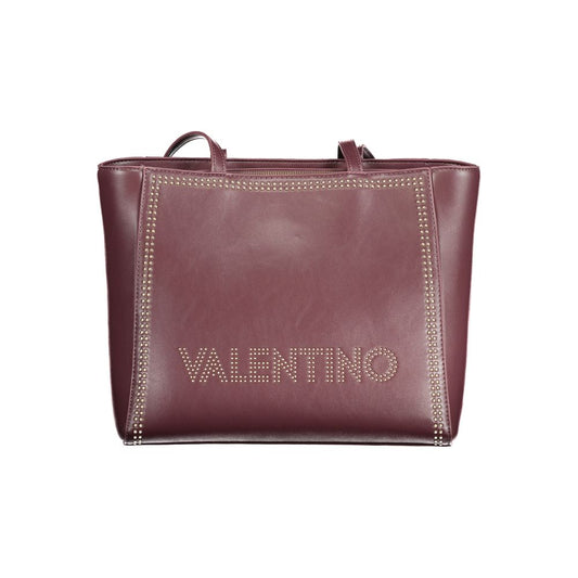 Mario Valentino Red Polyethylene Handbag with zip closure, two handles, internal pocket, and contrasting details.