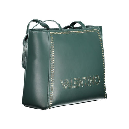 Mario Valentino Green Polyethylene Handbag with logo, two handles, internal pocket, zip closure, and contrasting details. Recycled.