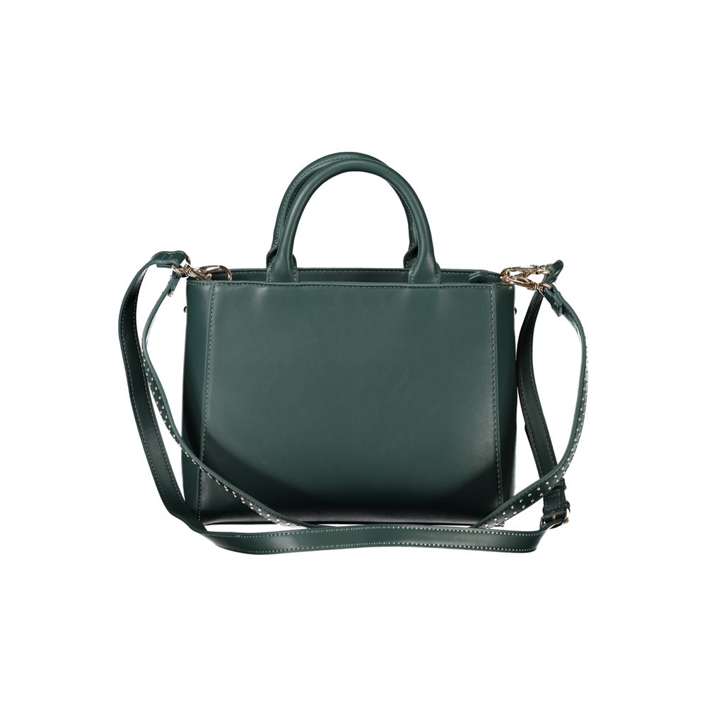 Mario Valentino Green Polyethylene Handbag with handles and adjustable strap, featuring zip closure and internal pocket.