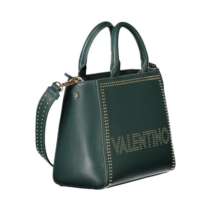 Mario Valentino Green Polyethylene Handbag with studs, detachable shoulder strap, and logo details