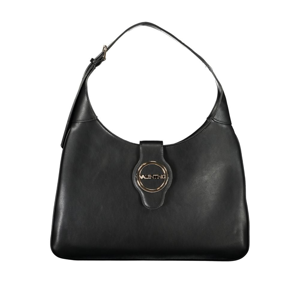 Mario Valentino Black Polyethylene Handbag with adjustable handle and logo