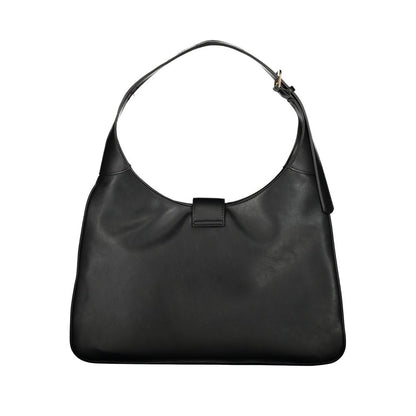 Mario Valentino Black Polyethylene Handbag with adjustable handle and internal pockets, logo design, zipper and automatic closure.