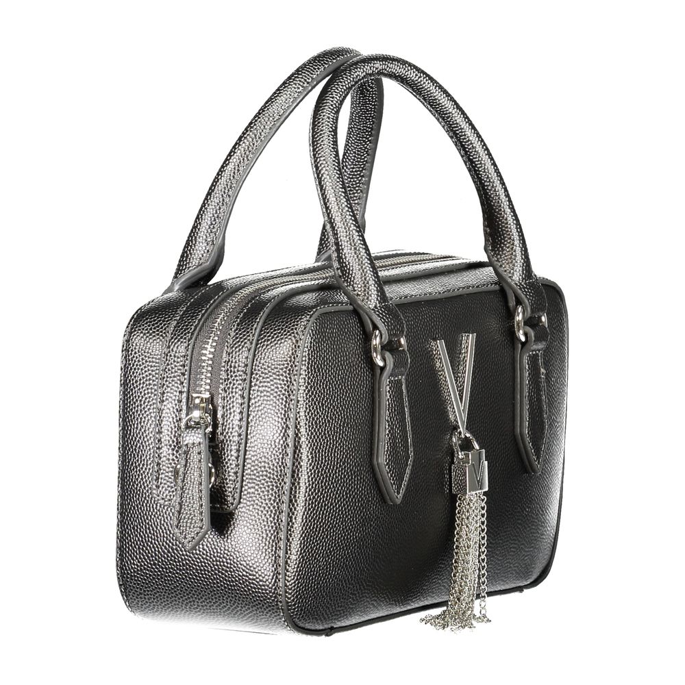 Mario Valentino Gray Polyethylene Handbag with adjustable strap, two handles, internal pockets, contrasting details, and zip closure