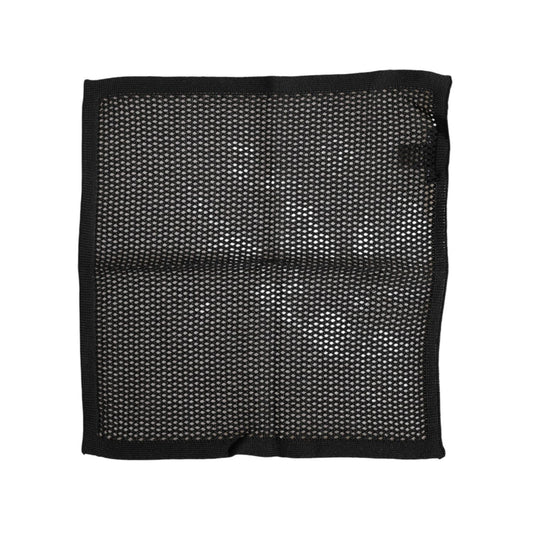 Dolce & Gabbana Black Patterned Cotton Square Foulard Scarf