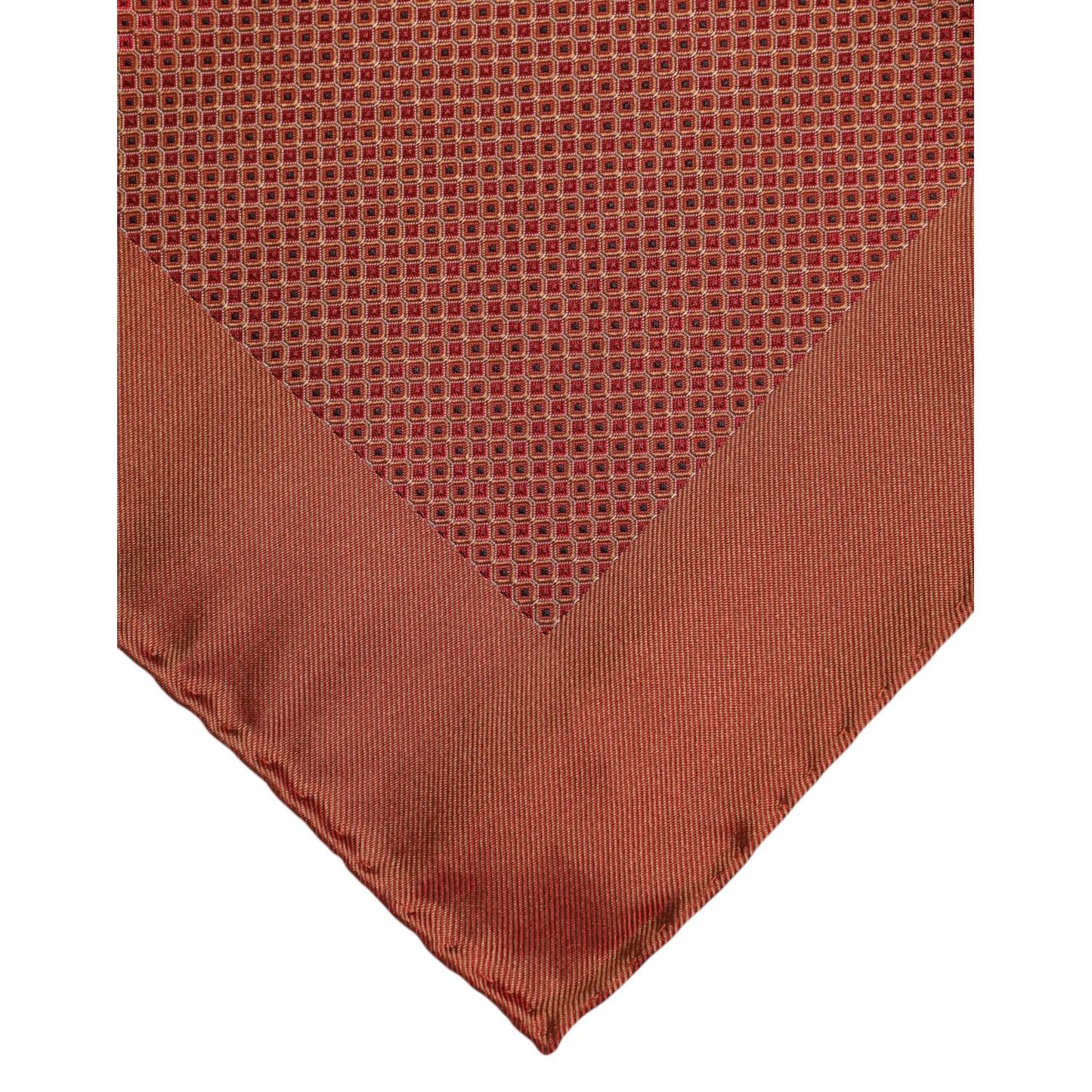 Dolce & Gabbana Orange Silk Square Men Foulard Scarf