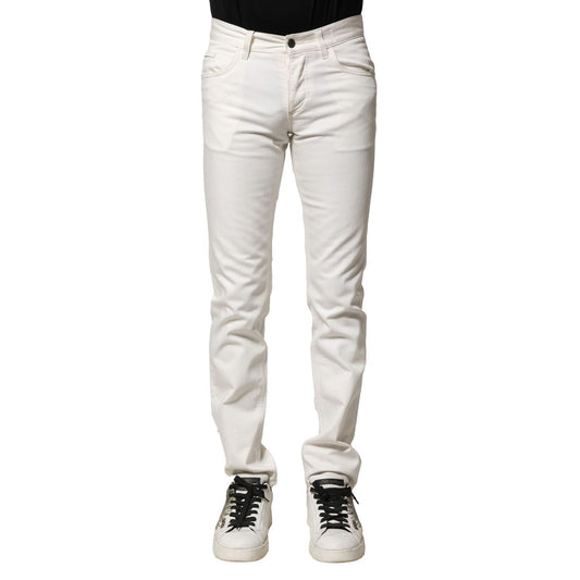 Dolce & Gabbana White Cotton Skinny Men Denim Jeans PAN74712-44
