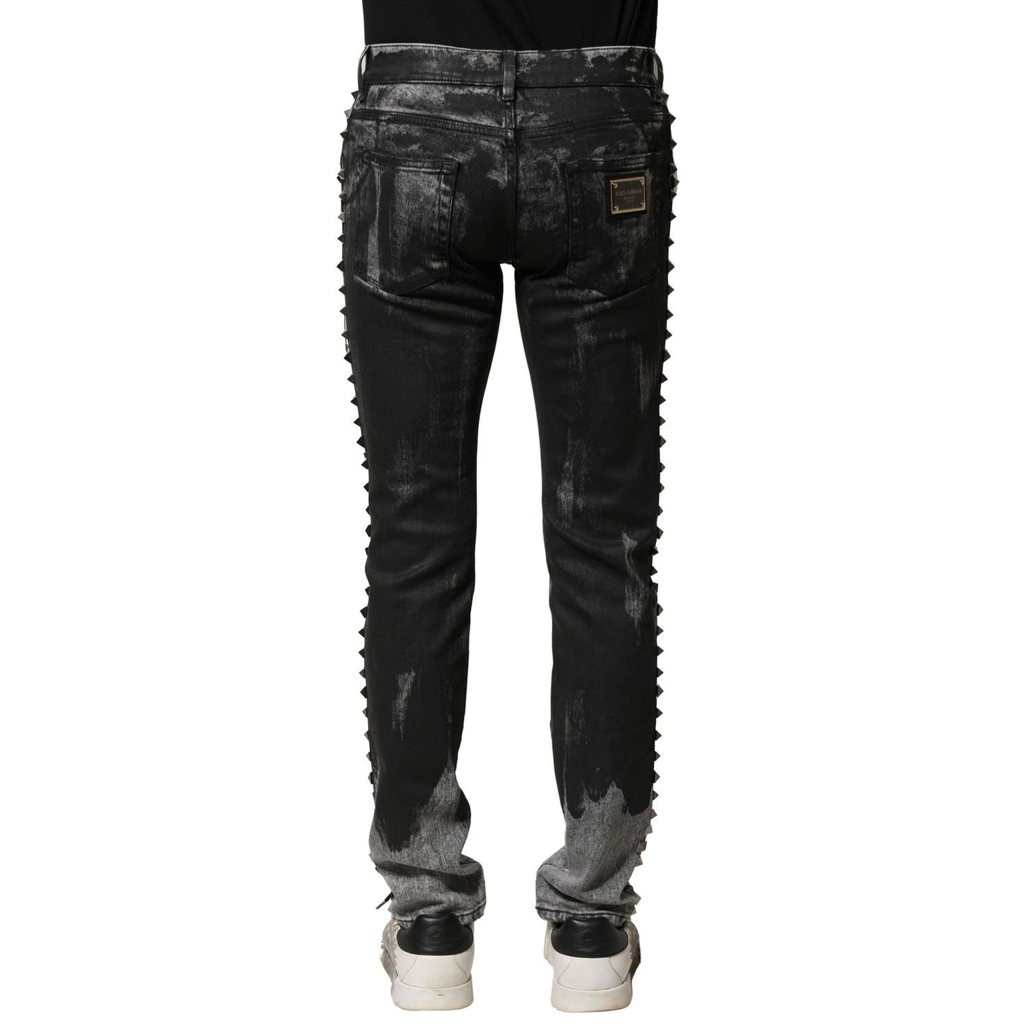 Dolce & Gabbana Black Washed Embellished Skinny Denim Jeans