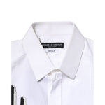 Dolce & Gabbana White GOLD Embroidery Detailed Dress Shirt TSH906792-37