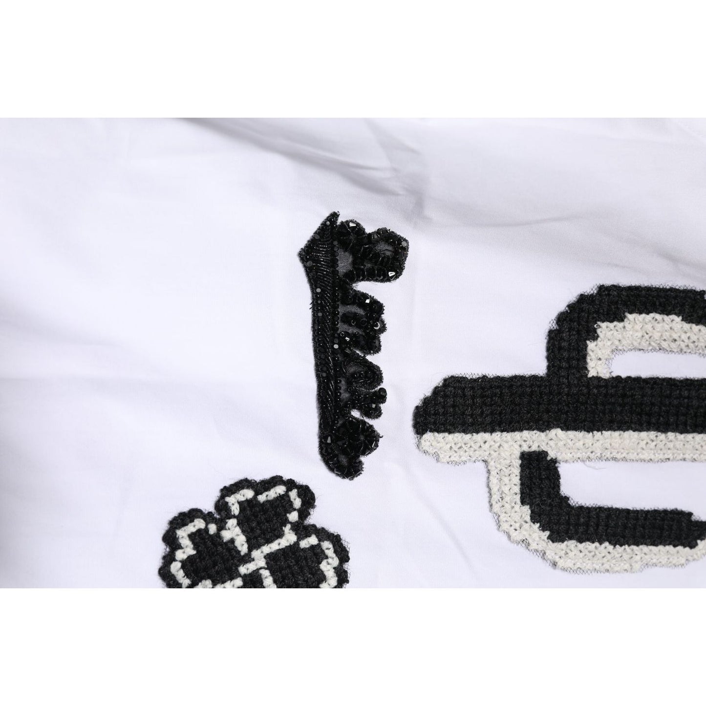 Dolce & Gabbana White GOLD Embroidery Detailed Dress Shirt TSH906792-37