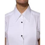 Dolce & Gabbana White Cotton Collared Short Sleeves Top TSH906729-46
