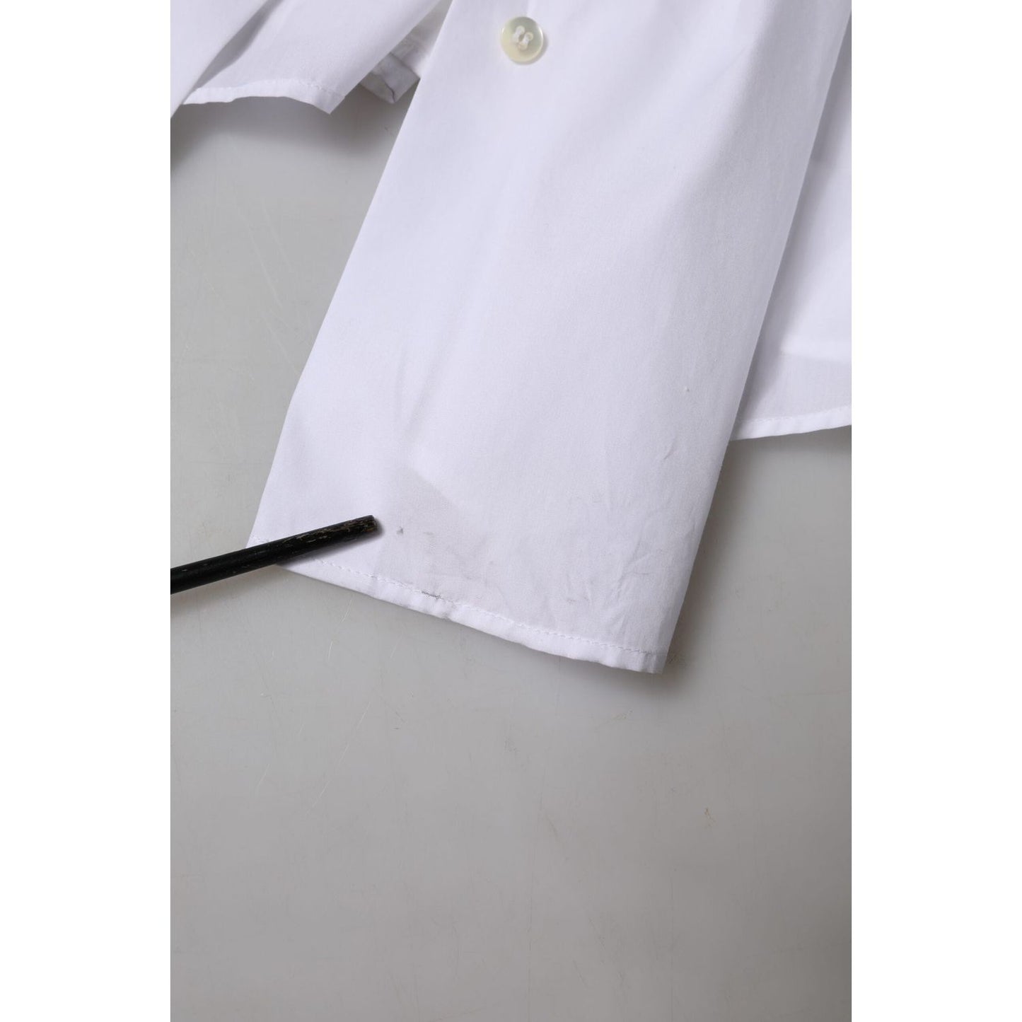 Dolce & Gabbana White Cotton Collared Short Sleeves Top TSH906729-46