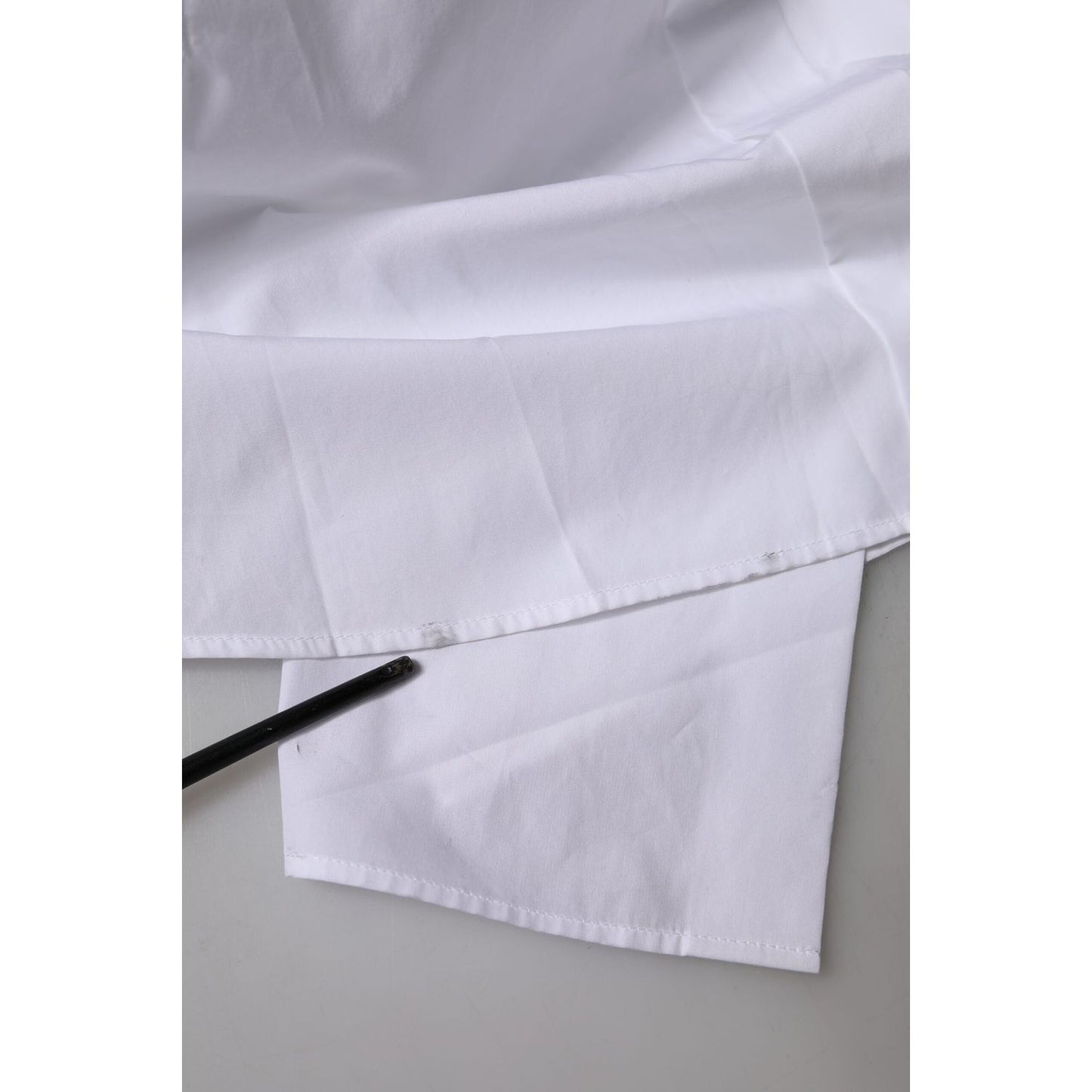 Dolce & Gabbana White Cotton Collared Short Sleeves Top TSH906729-46
