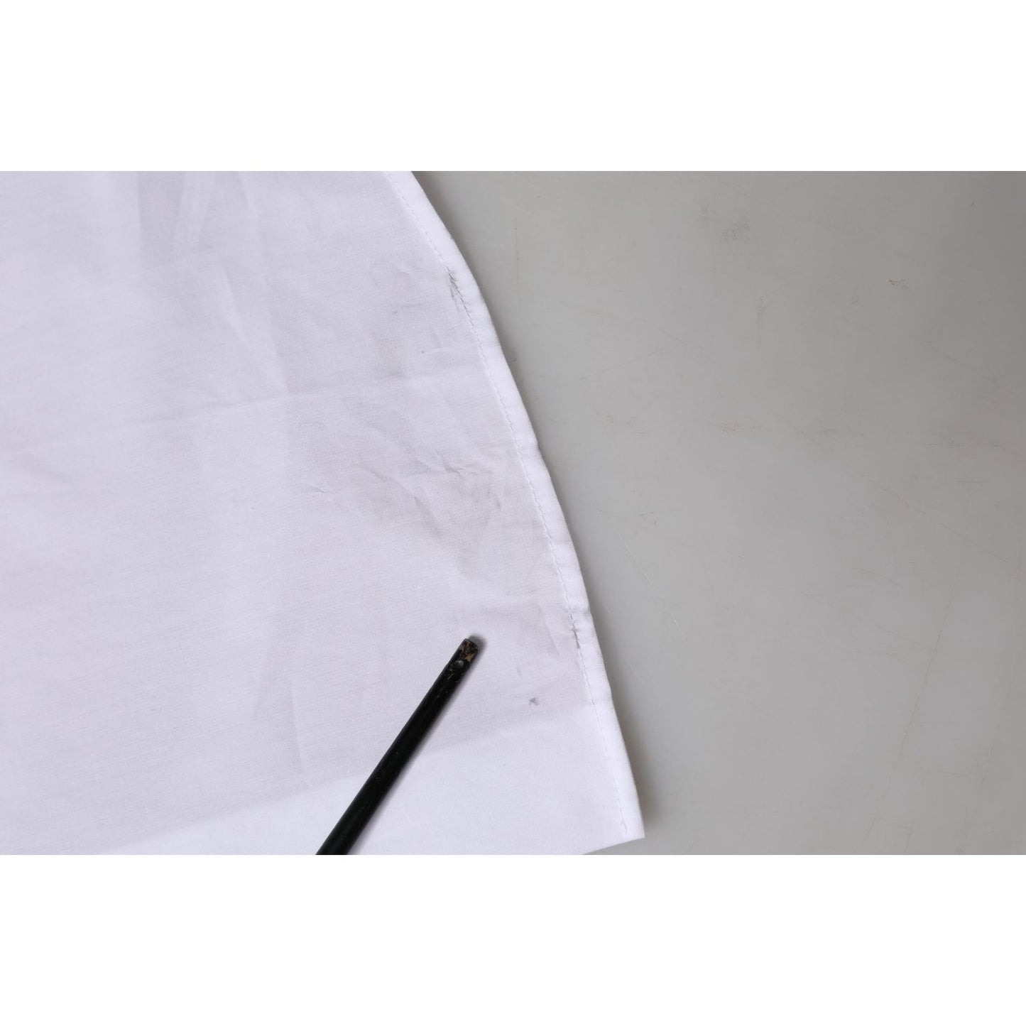 Dolce & Gabbana White Cotton Collared Short Sleeves Top