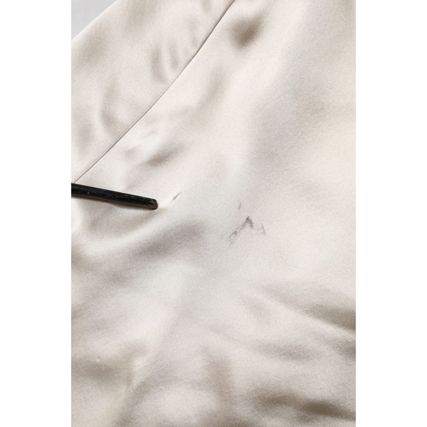 Dolce & Gabbana Beige Satin Silk Collared Long Sleeves Top TSH906735-42