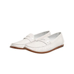 Dolce & Gabbana White Leather Loafers Moccasins Slip On Shoes MV7403-49
