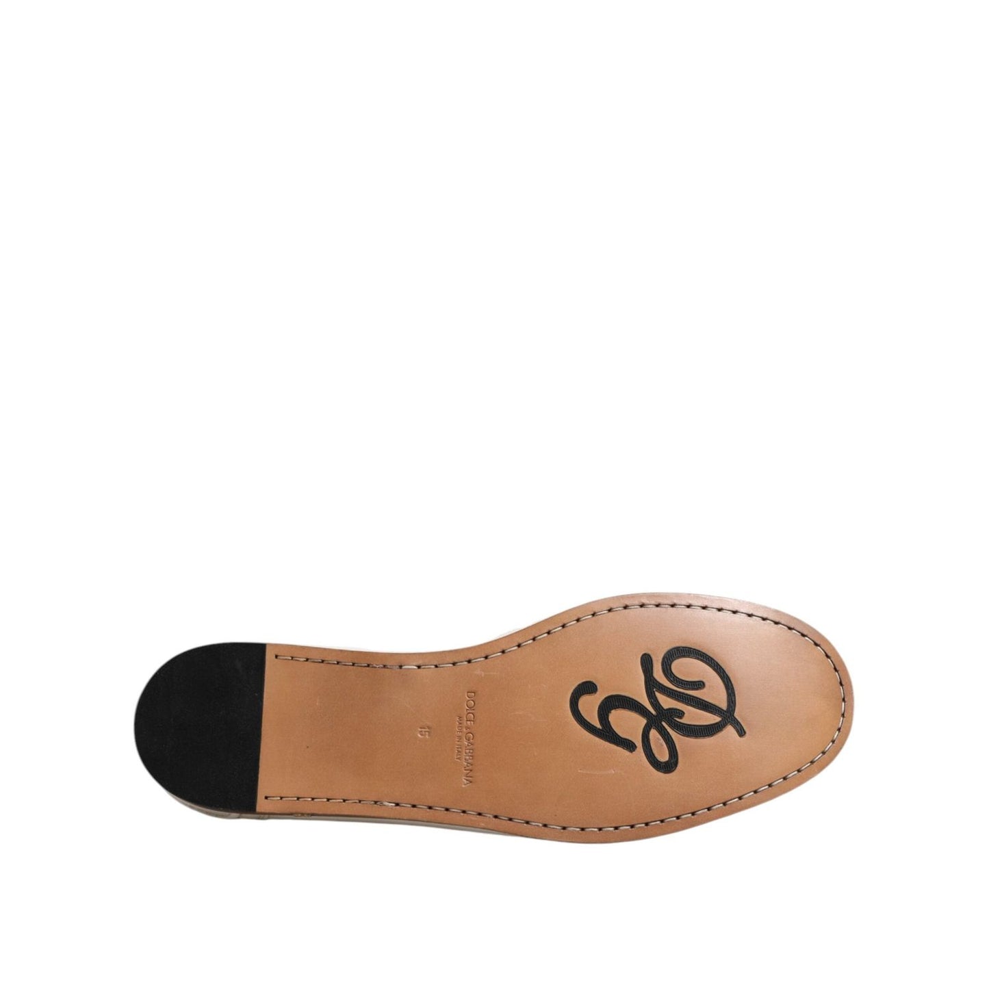 Dolce & Gabbana White Leather Loafers Moccasins Slip On Shoes MV7403-49