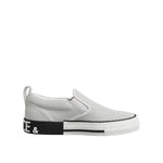 Dolce & Gabbana White Dotted Leather Slip On Men Sneakers Shoes MV7398-39