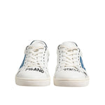 Dolce & Gabbana White Leather Printed Low Top Sneakers Shoes MV7447-44