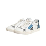 Dolce & Gabbana White Leather Printed Low Top Sneakers Shoes MV7447-44
