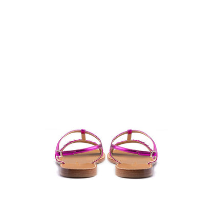Salvatore Ferragamo Purple Leather Flat Sandals