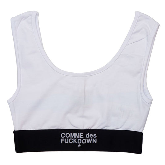 Comme Des Fuckdown White Cotton Women Top