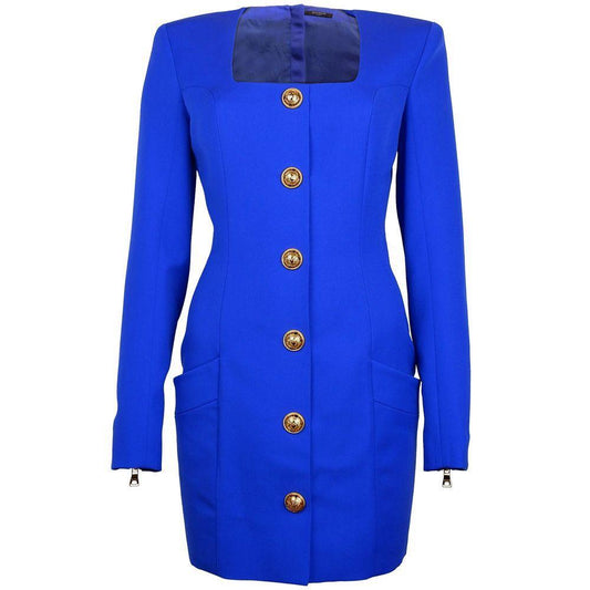 Balmain Blue Wool Dress BA-15520-IT38|XS
