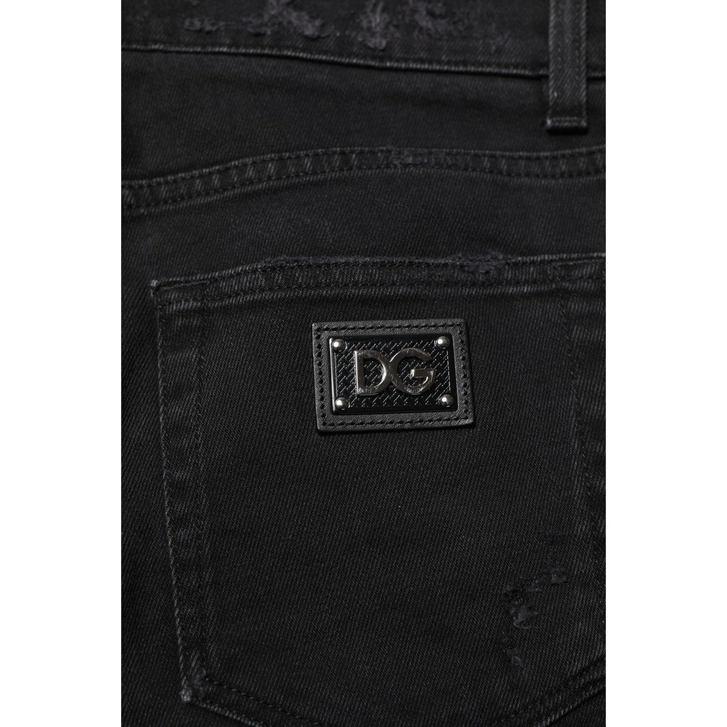 Dolce & Gabbana Black Cotton Skinny Men Denim Jeans