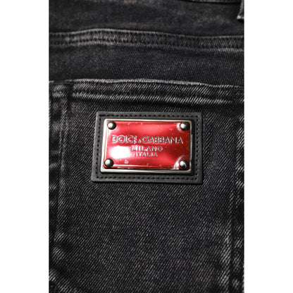 Dolce & Gabbana Black Cotton Skinny Men Denim Jeans