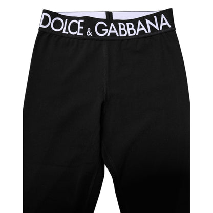 Dolce & Gabbana Black Silver Nylon Skinny Men Leggings Pants