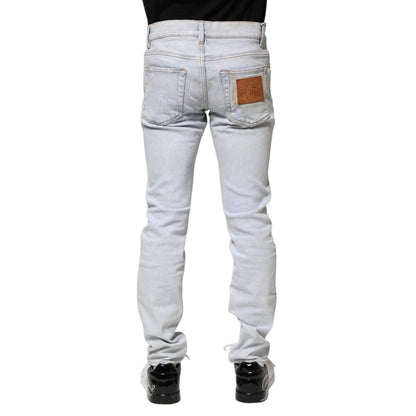 Dolce & Gabbana Light Blue Tattered Skinny Denim Jeans