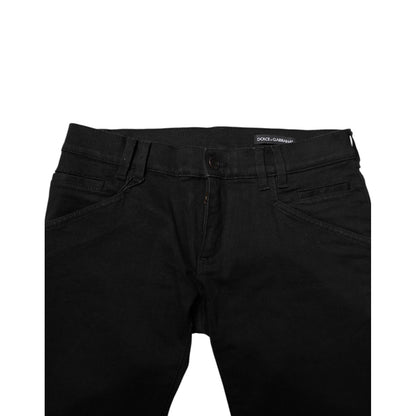 Dolce & Gabbana Black Cotton Skinny Men Denim Jeans