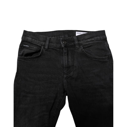 Dolce & Gabbana Black Cotton Skinny Men Denim Jeans